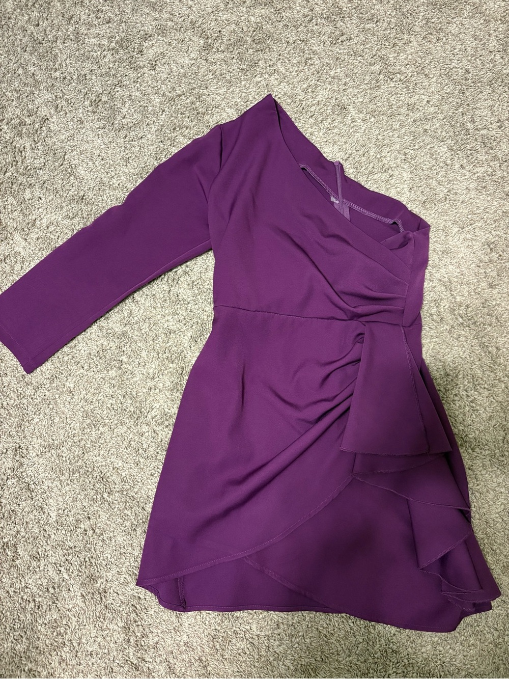 Women's Purple Ruffle Wrap-Front Dress